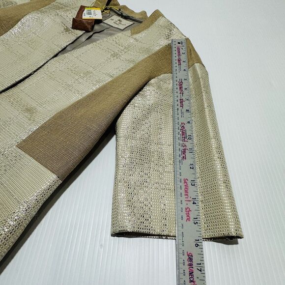 ETRO Milano 48 US/12 Veronica Jacket Blazer Beige Lined 3/4 Sleeve NWT $1580 - Picture 7 of 8